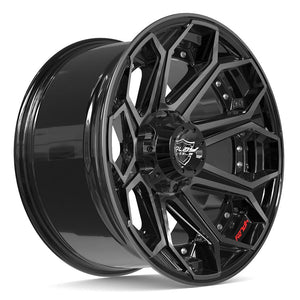 4PLAY 4P80R 20x10 6x135 + 6x139.7 -18et Gloss Black Brushed with Tinted Clear Wheel