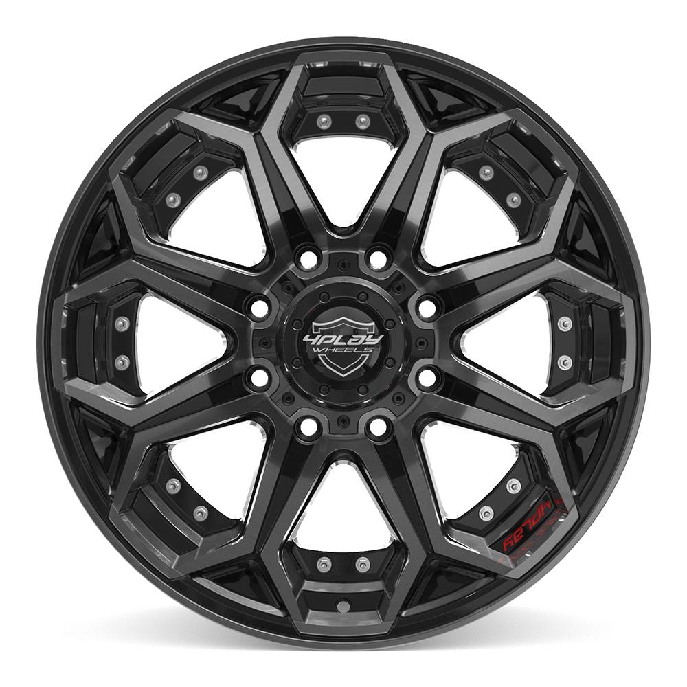 4PLAY 4P80R 20x10 8x170 -24et Gloss Black Brushed with Tinted Clear Wheel