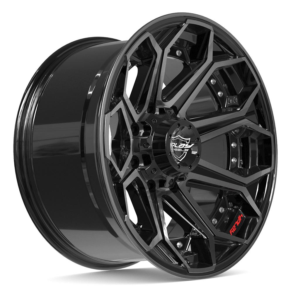 4PLAY 4P80R 20x10 8x170 -24et Gloss Black Brushed with Tinted Clear Wheel