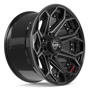 4PLAY 4P80R 20x10 8x170 -24et Gloss Black Brushed with Tinted Clear Wheel