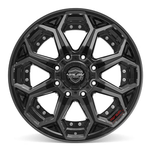4PLAY 4P80R 20x10 8x165.1 -24et Gloss Black Brushed with Tinted Clear Wheel