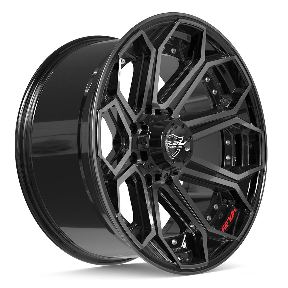 4PLAY 4P80R 22x10 8x170 -24et Gloss Black Brushed with Tinted Clear Wheel