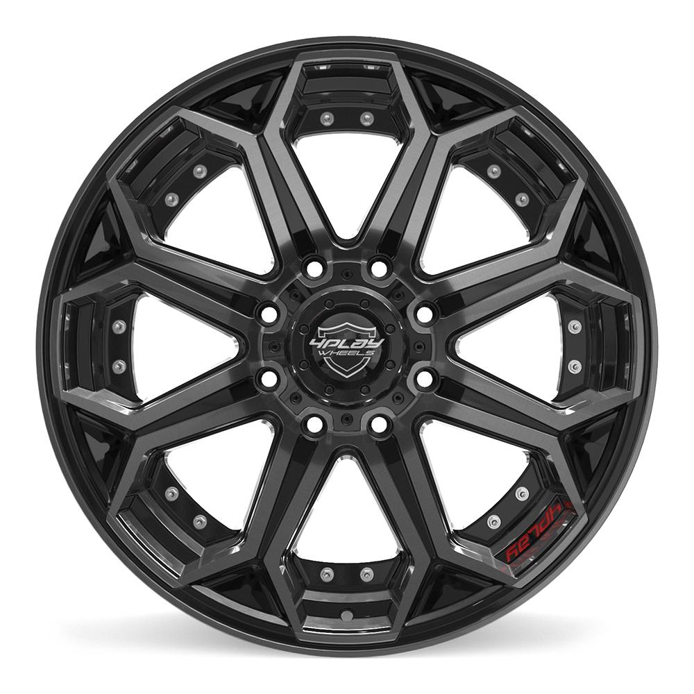 4PLAY 4P80R 22x10 8x180 -24et Gloss Black Brushed with Tinted Clear Wheel