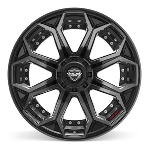 4PLAY 4P80R 22x12 6x135 + 6x139.7 -44et Gloss Black Brushed with Tinted Clear Wheel