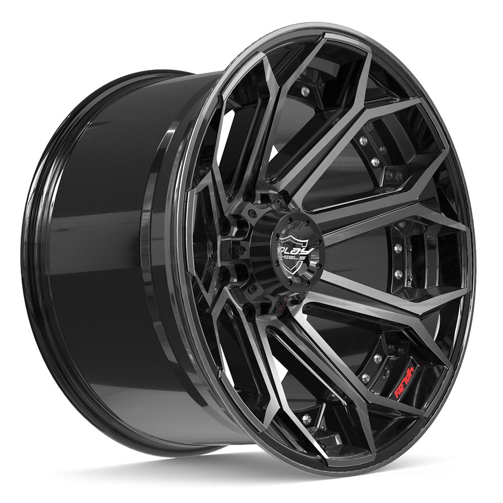 4PLAY 4P80R 22x12 8x170 -44et Gloss Black Brushed with Tinted Clear Wheel