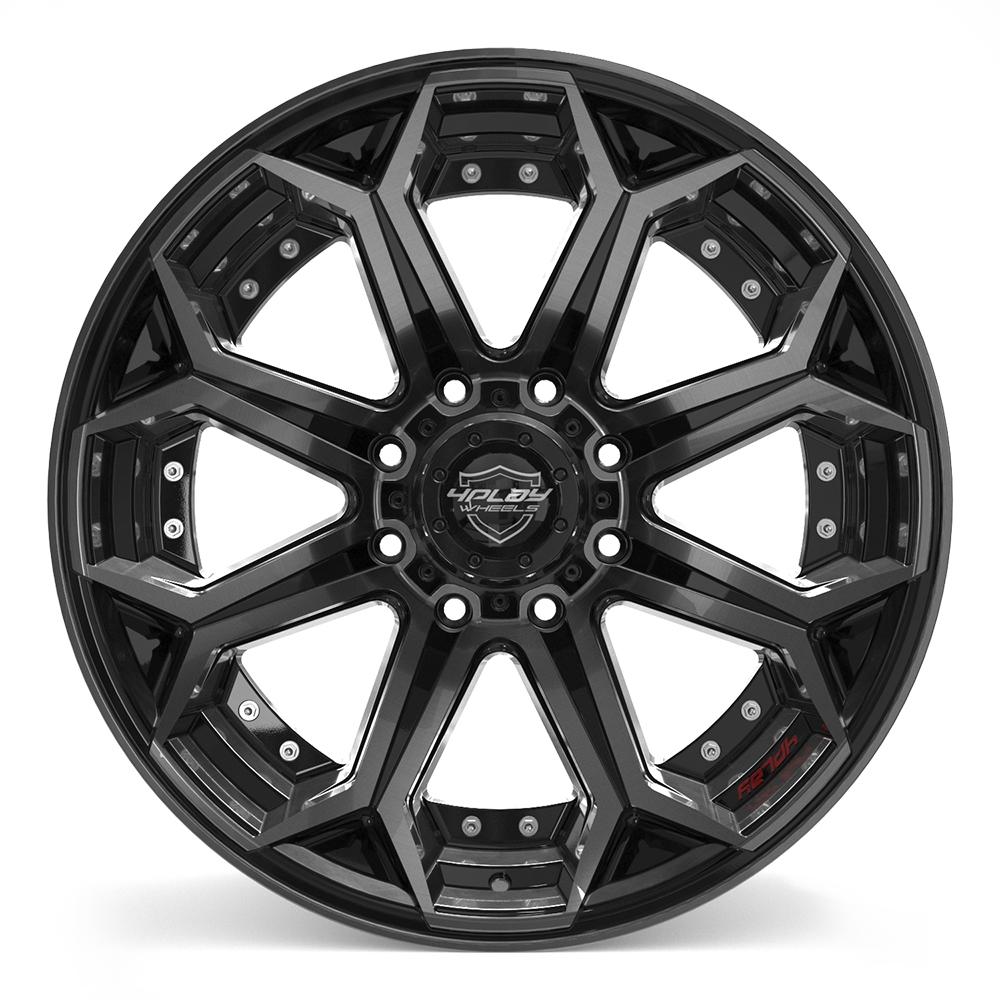 4PLAY 4P80R 22x12 8x180 -44et Gloss Black Brushed with Tinted Clear Wheel
