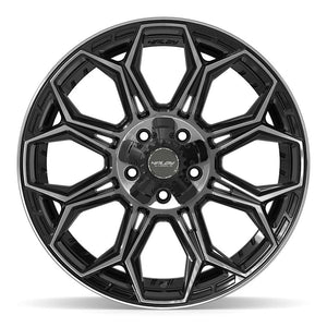 4PLAY 4P83 20x9 5x127 + 5x139.7 0et Gloss Black Brushed with Tinted Clear Wheel