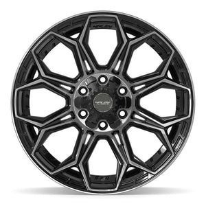 4PLAY 4P83 20x9 6x135 + 6x139.7 0et Gloss Black Brushed with Tinted Clear Wheel