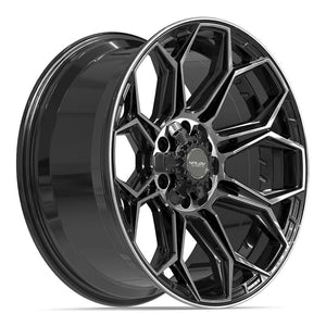 4PLAY 4P83 20x9 6x135 + 6x139.7 0et Gloss Black Brushed with Tinted Clear Wheel
