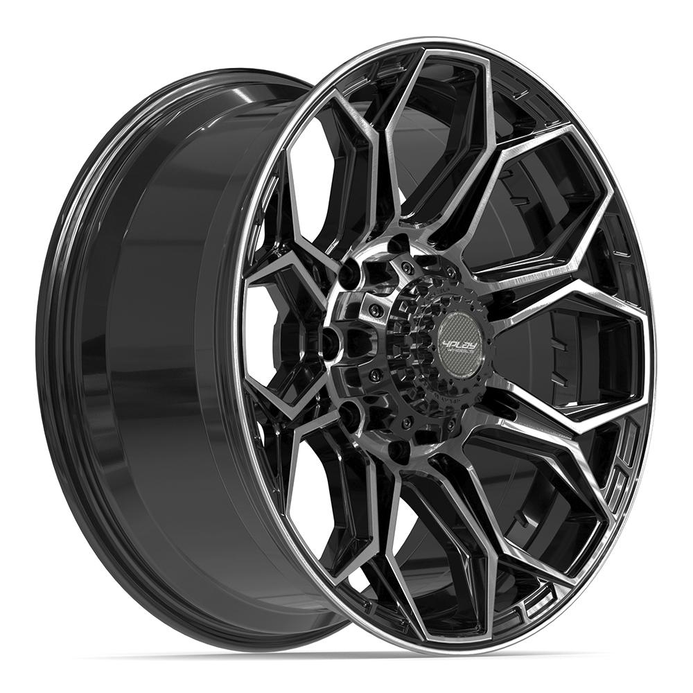 4PLAY 4P83 20x9 8x170 0et Gloss Black Brushed with Tinted Clear Wheel