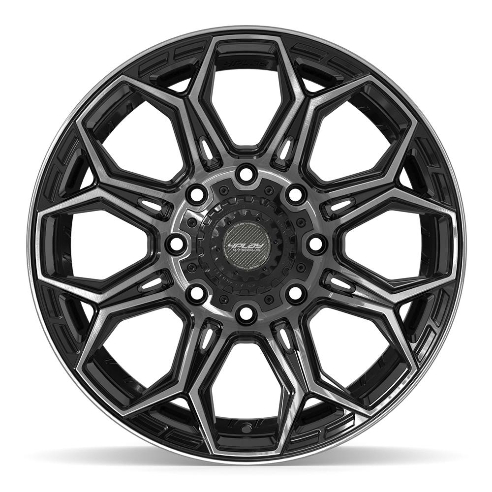 4PLAY 4P83 20x9 8x165.1 0et Gloss Black Brushed with Tinted Clear Wheel