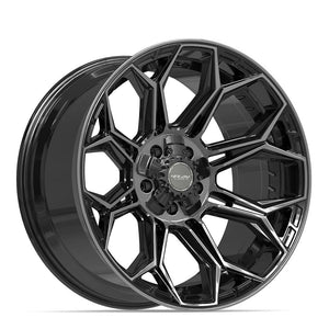 4PLAY 4P83 20x10 5x127 + 5x139.7 -18et Gloss Black Brushed with Tinted Clear Wheel
