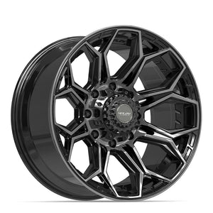 4PLAY 4P83 20x10 8x180 -18et Gloss Black Brushed with Tinted Clear Wheel