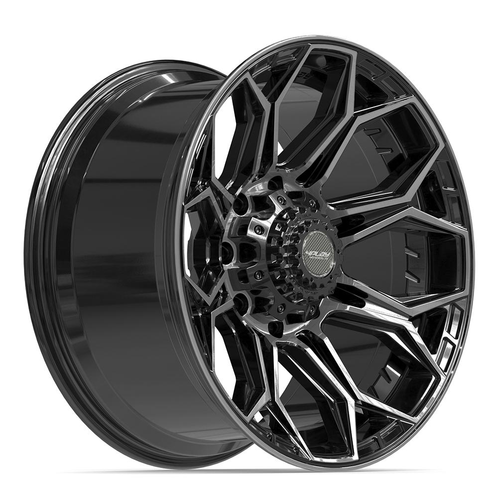 4PLAY 4P83 20x10 8x165.1 -18et Gloss Black Brushed with Tinted Clear Wheel
