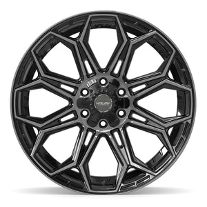 4PLAY 4P83 22x9 6x135 + 6x139.7 12et Gloss Black Brushed with Tinted Clear Wheel