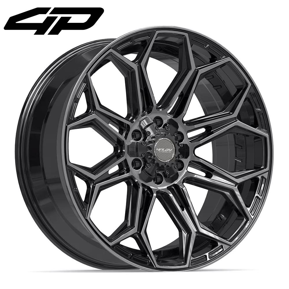 4PLAY 4P83 22x9 6x135 + 6x139.7 12et Gloss Black Brushed with Tinted Clear Wheel