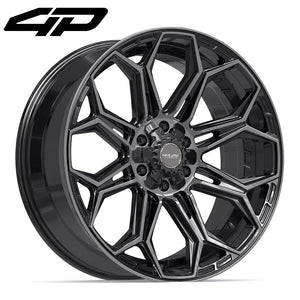 4PLAY 4P83 22x9 6x135 + 6x139.7 12et Gloss Black Brushed with Tinted Clear Wheel