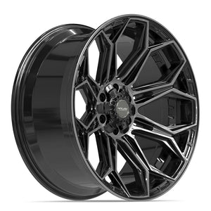4PLAY 4P83 22x10 6x135 + 6x139.7 -18et Gloss Black Brushed with Tinted Clear Wheel