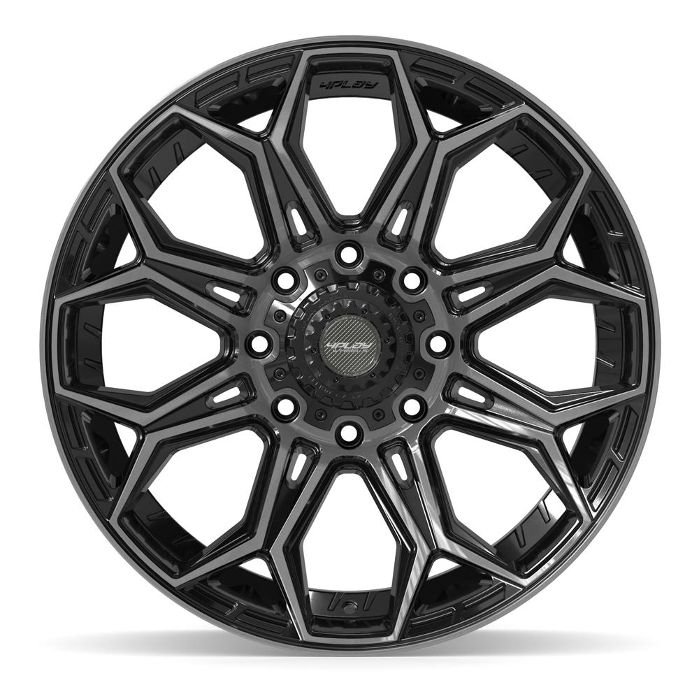 4PLAY 4P83 22x10 8x165.1 -18et Gloss Black Brushed with Tinted Clear Wheel