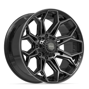 4PLAY 4P83 22x10 8x165.1 -18et Gloss Black Brushed with Tinted Clear Wheel