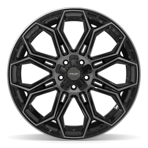 4PLAY 4P83 22x12 5x127 + 5x139.7 -44et Gloss Black Brushed with Tinted Clear Wheel