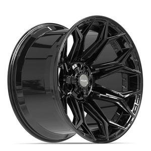 4PLAY 4P83 22x12 6x135 + 6x139.7 -44et Gloss Black Wheel