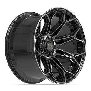 4PLAY 4P83 22x12 6x135 + 6x139.7 -44et Gloss Black Brushed with Tinted Clear Wheel