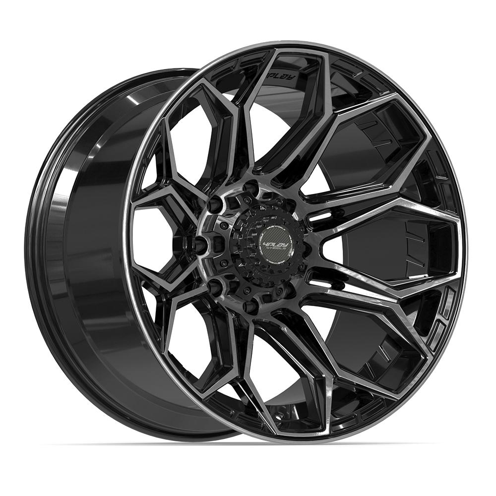 4PLAY 4P83 22x12 8x180 -44et Gloss Black Brushed with Tinted Clear Wheel