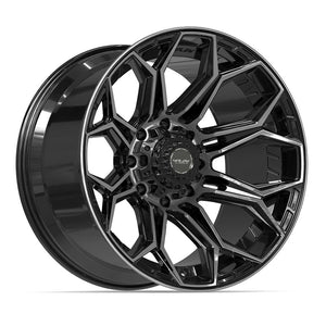 4PLAY 4P83 22x12 8x180 -44et Gloss Black Brushed with Tinted Clear Wheel