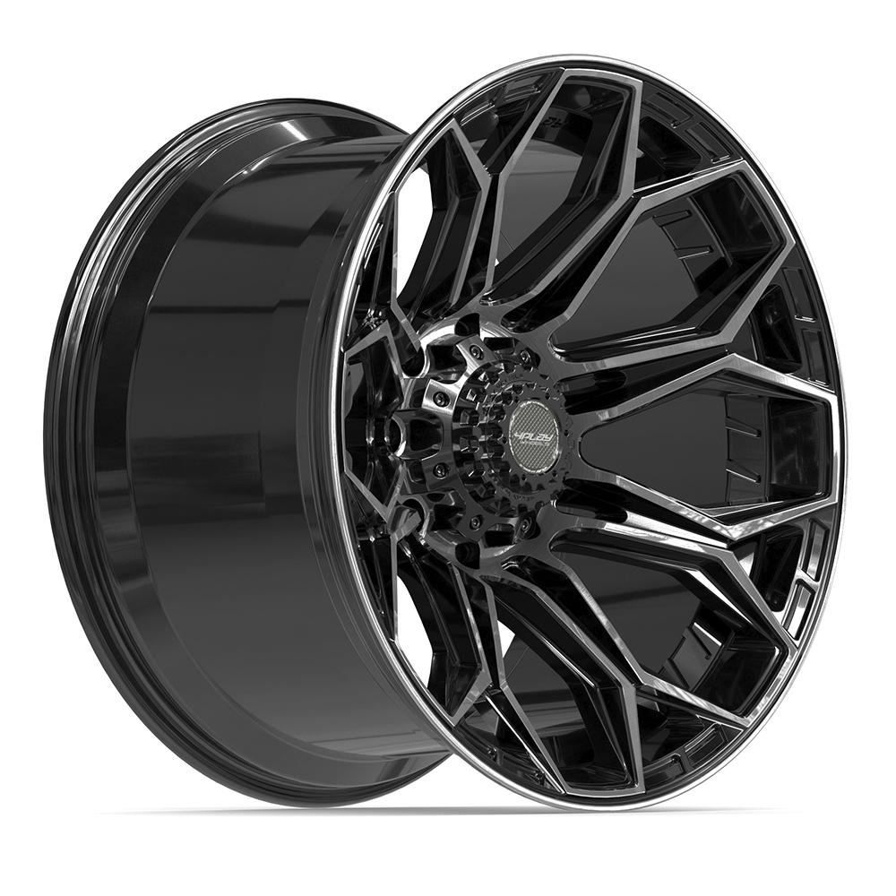 4PLAY 4P83 22x12 8x180 -44et Gloss Black Brushed with Tinted Clear Wheel