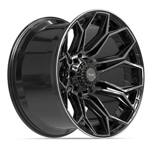 4PLAY 4P83 22x12 8x180 -44et Gloss Black Brushed with Tinted Clear Wheel