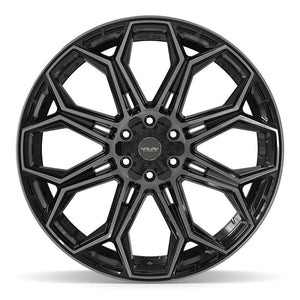 4PLAY 4P83 24x12 6x135 + 6x139.7 -44et Gloss Black Brushed with Tinted Clear Wheel