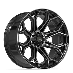 4PLAY 4P83 24x12 6x135 + 6x139.7 -44et Gloss Black Brushed with Tinted Clear Wheel
