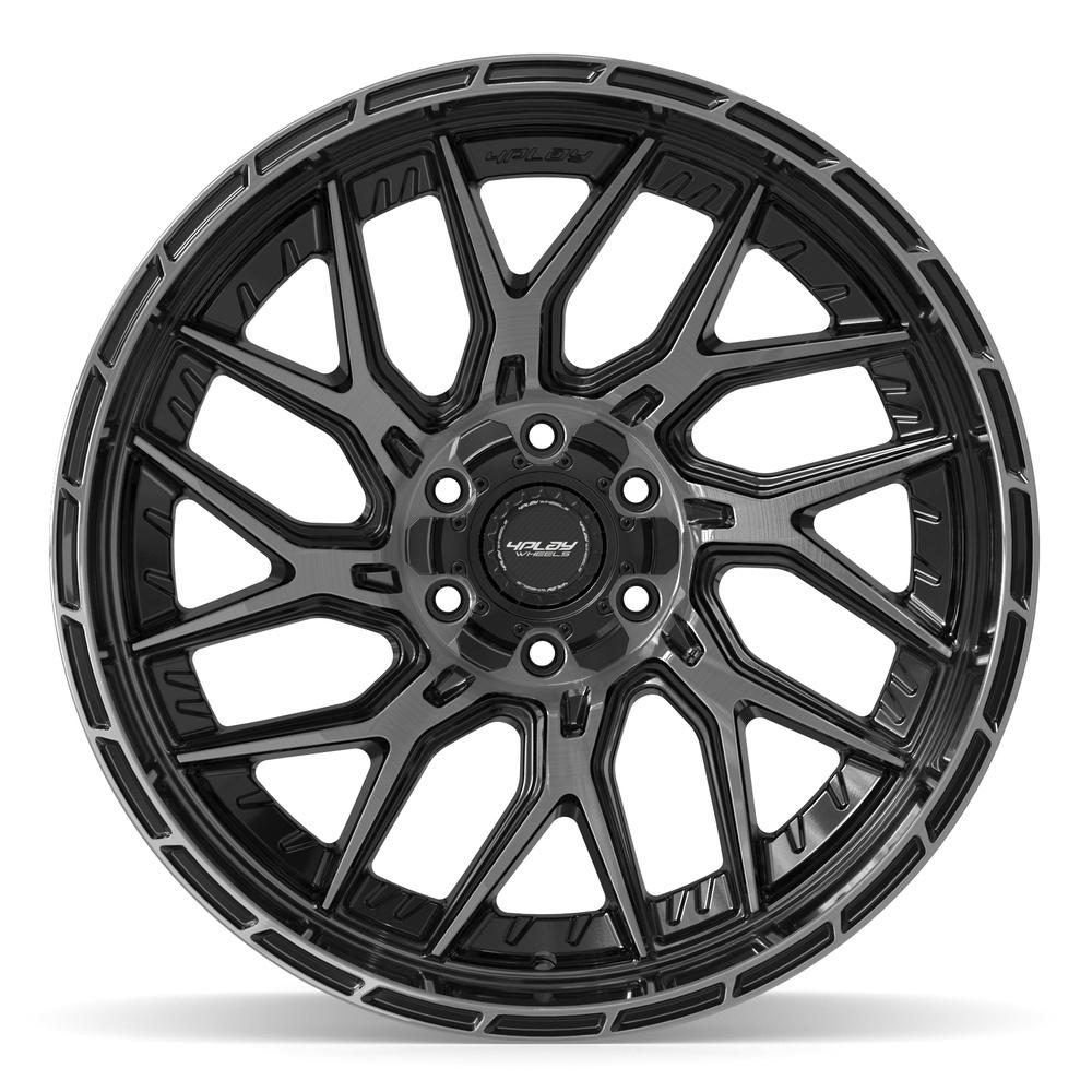 4PLAY 4PL28 22x12 6x135 + 6x139.7 -44et Gloss Black Brushed with Tinted Clear Wheel