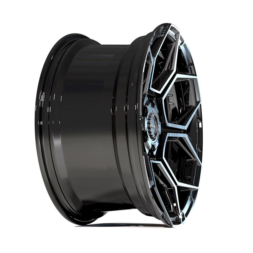 4PLAY 4PS26 18x8 5x108 + 5x110 38et Gloss Black Brushed with Tinted Clear Wheel