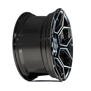 4PLAY 4PS26 18x8 5x108 + 5x110 38et Gloss Black Brushed with Tinted Clear Wheel