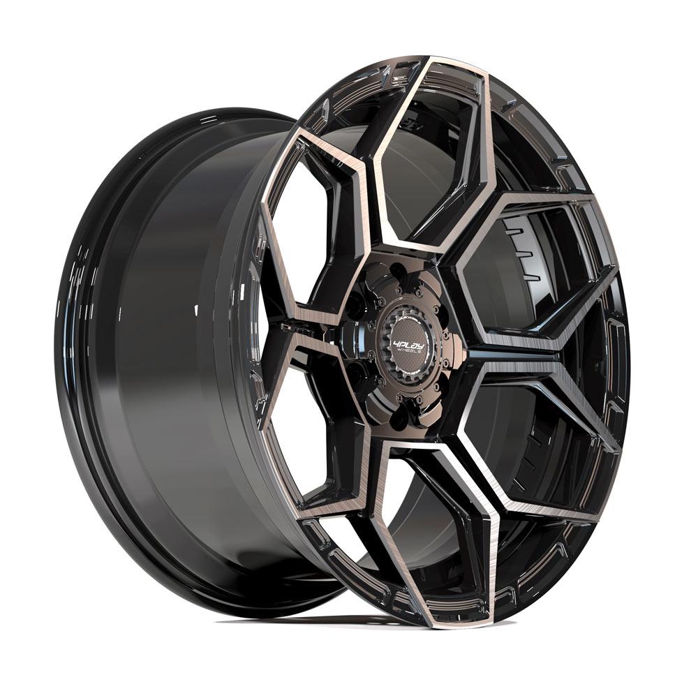 4PLAY 4PS26 18x8 5x112 + 5x114.3 38et Gloss Black Brushed with Tinted Clear Wheel