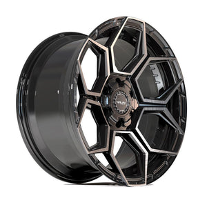4PLAY 4PS26 18x8 5x112 + 5x114.3 38et Gloss Black Brushed with Tinted Clear Wheel