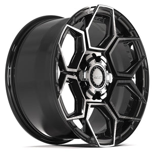 4PLAY 4PS26 18x9 6x135 + 6x139.7 18et Gloss Black Brushed with Tinted Clear Wheel