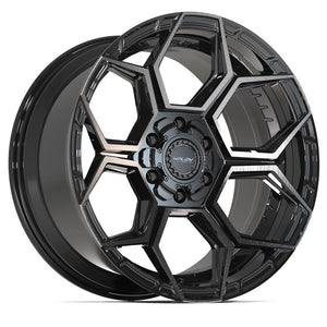 4PLAY 4PS26 20x9 6x135 + 6x139.7 -6et Gloss Black Brushed with Tinted Clear Wheel