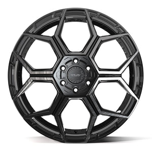 4PLAY 4PS26 22x10 6x135 + 6x139.7 0et Gloss Black Brushed with Tinted Clear Wheel
