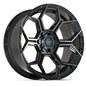 4PLAY 4PS26 22x10 6x135 + 6x139.7 0et Gloss Black Brushed with Tinted Clear Wheel