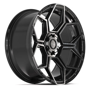 4PLAY 4PS26 22x10 6x135 + 6x139.7 0et Gloss Black Brushed with Tinted Clear Wheel