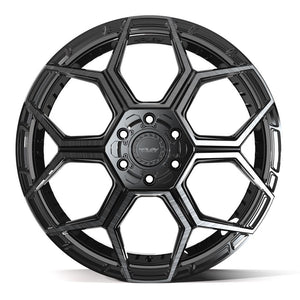 4PLAY 4PS26 22x10 6x135 + 6x139.7 24et Gloss Black Brushed with Tinted Clear Wheel