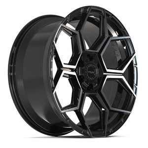 4PLAY 4PS26 22x10 6x135 + 6x139.7 24et Gloss Black Brushed with Tinted Clear Wheel