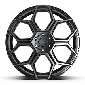 4PLAY 4PS26 24x10 6x135 + 6x139.7 24et Gloss Black Brushed with Tinted Clear Wheel