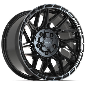4PLAY 4PS28 17x9 5x127 + 5x139.7 -6et Gloss Black Brushed with Tinted Clear Wheel