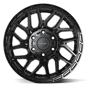 4PLAY 4PS28 17x9 6x135 + 6x139.7 18et Gloss Black Brushed with Tinted Clear Wheel