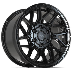 4PLAY 4PS28 17x9 6x135 + 6x139.7 18et Gloss Black Brushed with Tinted Clear Wheel