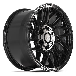 4PLAY 4PS28 17x9 6x135 + 6x139.7 18et Gloss Black Brushed with Tinted Clear Wheel